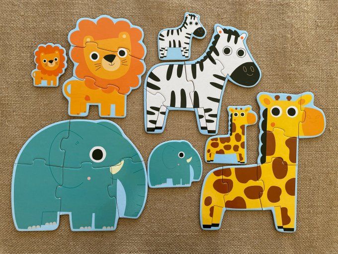 Primo puzzle Dans la jungle 4 puzzles Djeco d'occasion