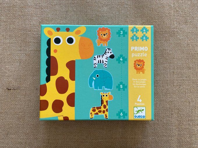 Primo puzzle Dans la jungle 4 puzzles Djeco d'occasion