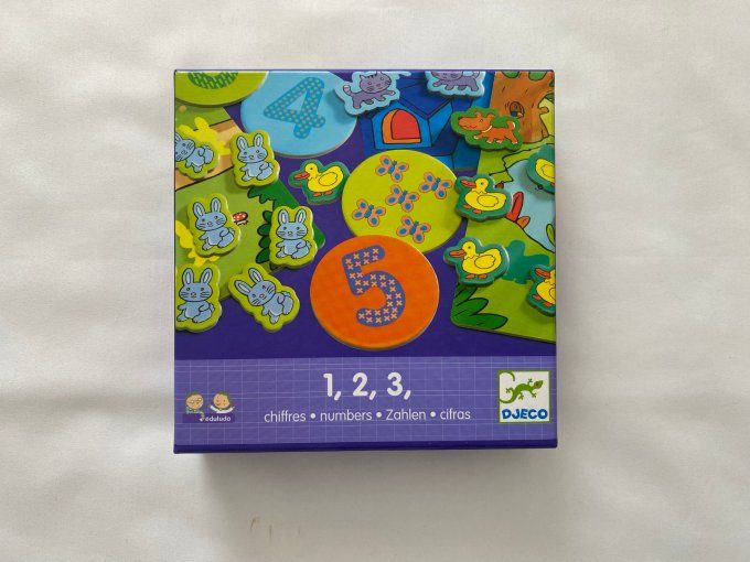 Jeu Eduludo 1,2,3 chiffres Djeco 3/6 ans d'occasion