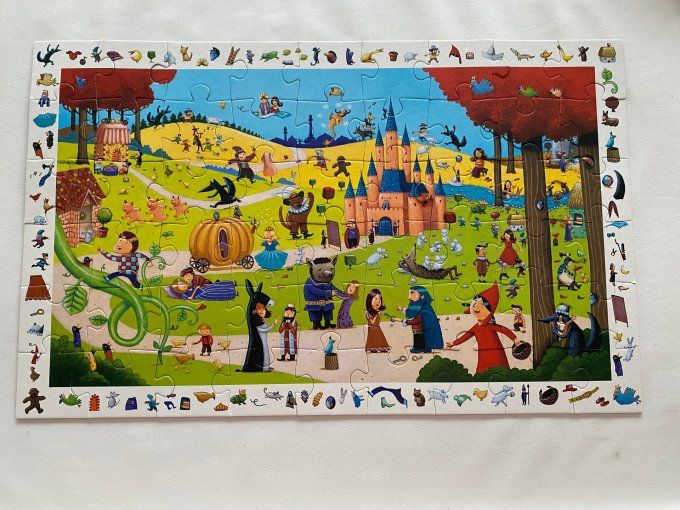 Puzzle observation Contes et poster 54 pieces Djeco d'occasion