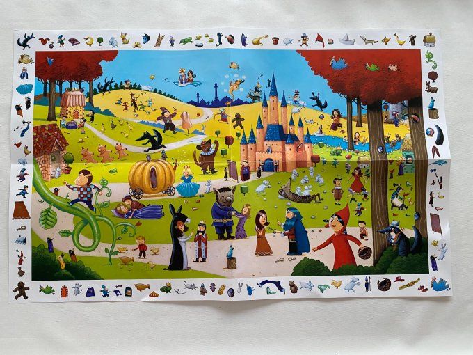 Puzzle observation Contes et poster 54 pieces Djeco d'occasion