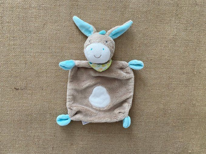 Doudou plat âne cheval brun bleu Dopo dopo d'occasion