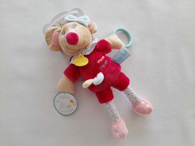 Doudou souris Rosie pantin d'activités Baby Nat - Article neuf