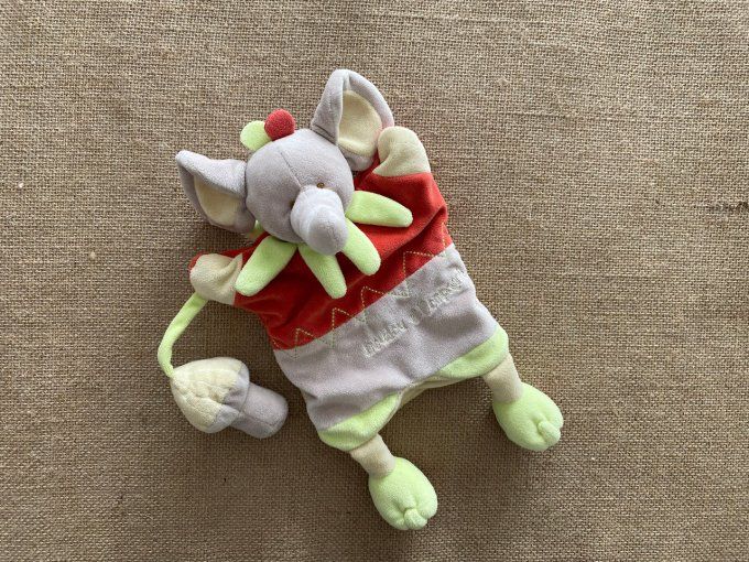 Doudou marionnette éléphant avec champignon Doudou et Compagnie d'occasion