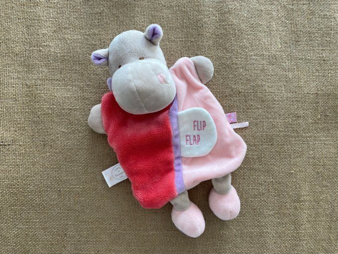 Doudou marionnette hippopotame flip flap DC2784 Doudou et Compagnie d'occasion