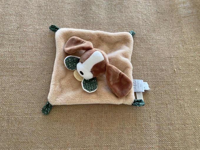 Doudou plat chien brun vert DC4156 Les Rikikis Doudou et Compagnie d'occasion
