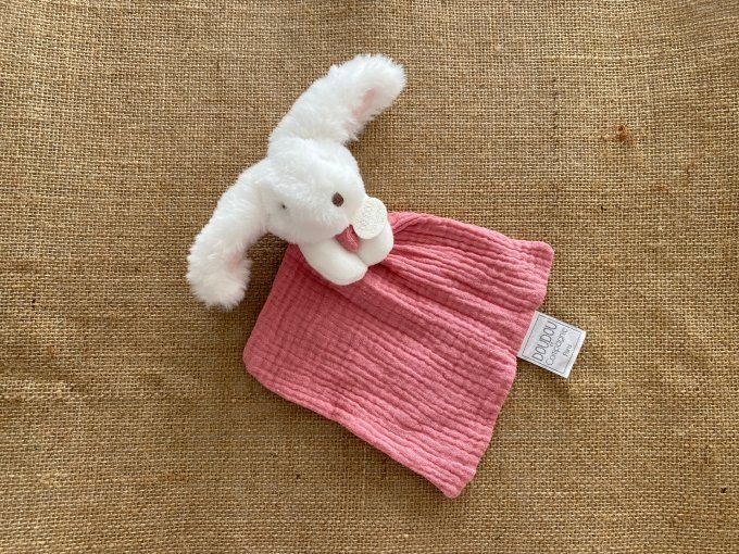 Doudou mouchoir lapin lange rose Happy Boho Doudou et Compagnie d'occasion