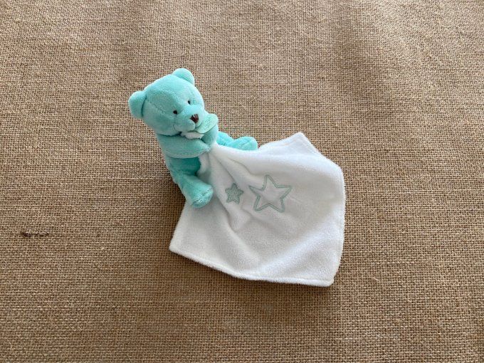 Doudou mouchoir blanc ours menthe BN0388 Doudou et Compagnie d'occasion