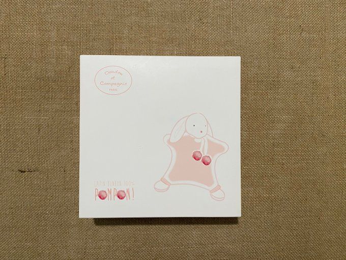 Doudou lapin pompon Corail DC2741 Doudou & Compagnie - Article Neuf 