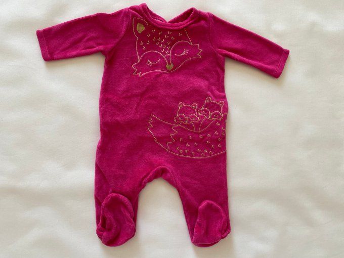 Pyjama rose motif cœurs crème Petit Bateau 3 mois d'occasion