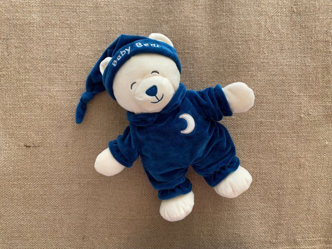 Peluche ours Baby Bear douceur bleu marine 24 cm Gipsy d'occasion