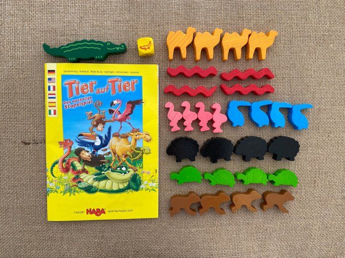 Jeu de société Pyramide d'animaux Haba d'occasion 