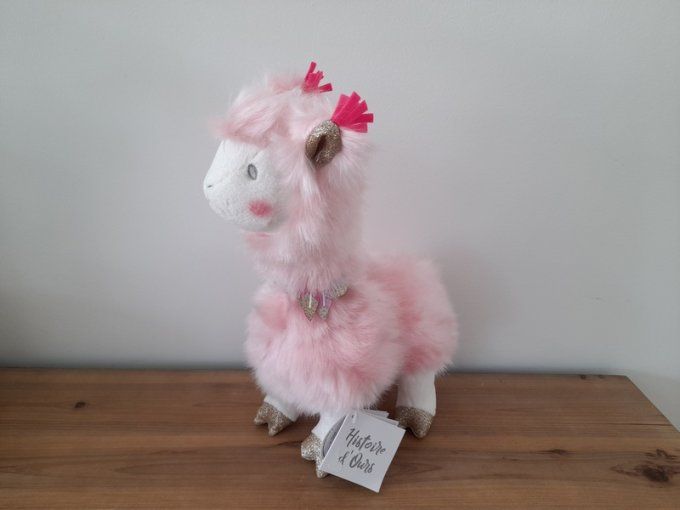 Peluche lama rose 30 cm - Article Neuf