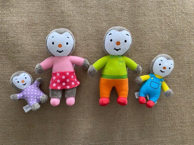 Famille Tchoupi 4 peluches Jemini d'occasion