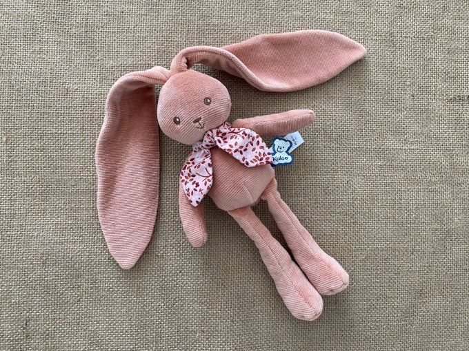 Peluche pantin lapin vieux rose 24 cm Kaloo d'occasion