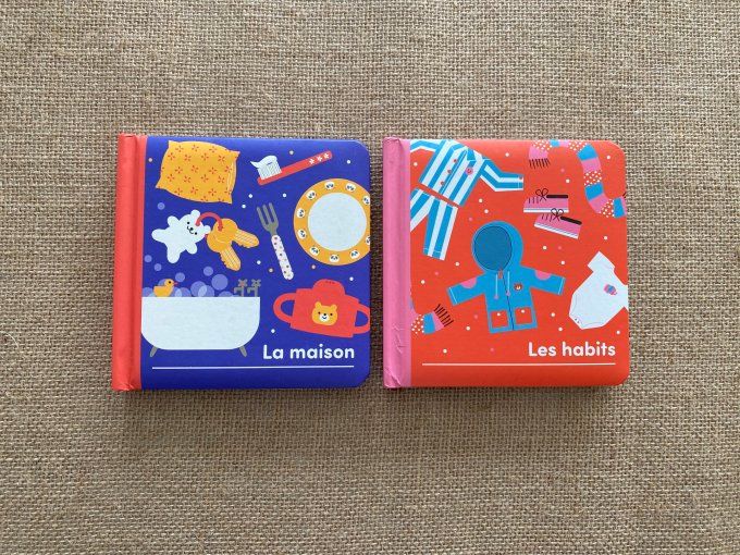 Lot de 2 livres imagiers Les habits et La maison pour enfants Konimpex d'occasion