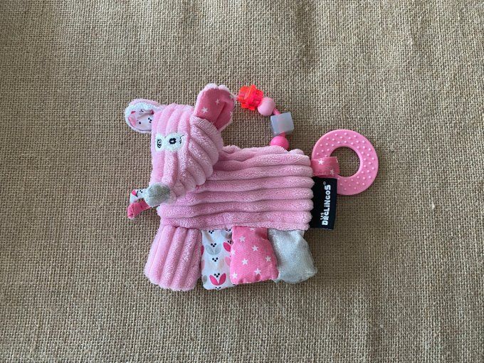Doudou hochet d'activités souris coquelicot Les Deglingos d'occasion