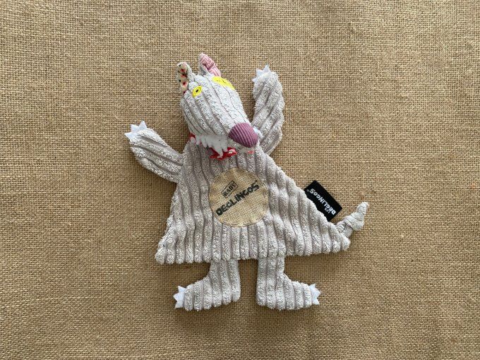 Doudou plat loup baby gris Bigbos Les Deglingos d'occasion