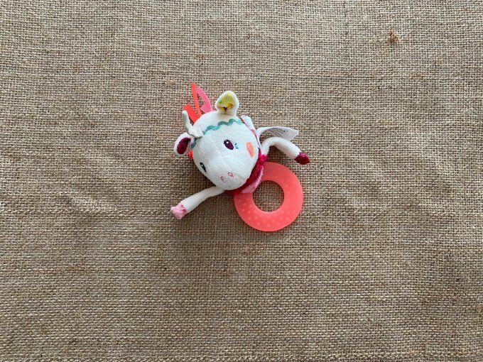 Hochet de dentition Louise la licorne Lilliputiens d'occasion