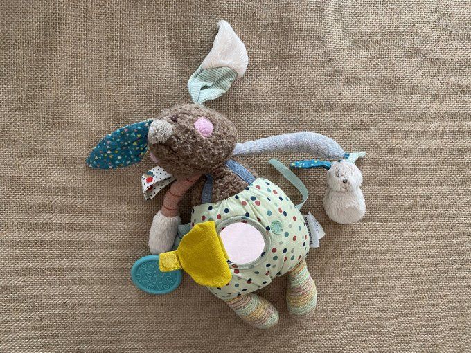 Peluche doudou lapin Les Jolis Trop Beau Moulin Roty d'occasion 