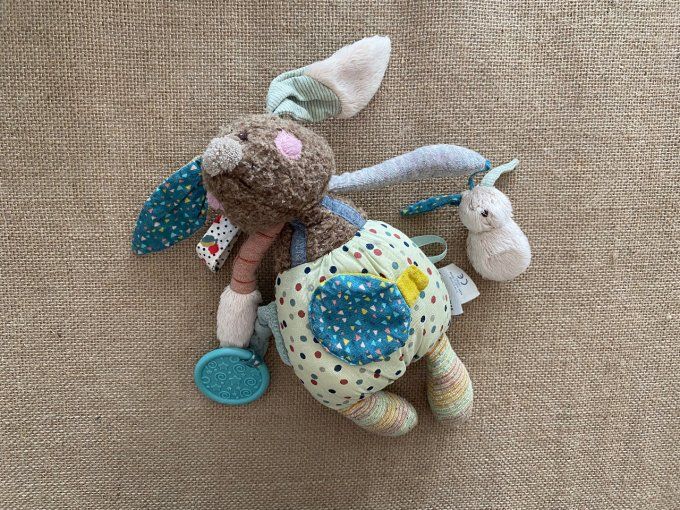 Peluche doudou lapin Les Jolis Trop Beau Moulin Roty d'occasion