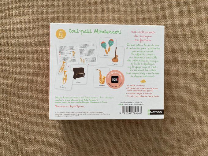Jeu tout-petit Montessori mes instruments de musique en feutrine Nathan d'occasion