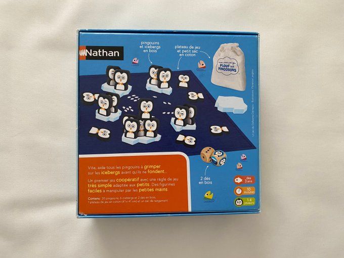 Mon premier jeu de société Plouf les pingouins Nathan d'occasion