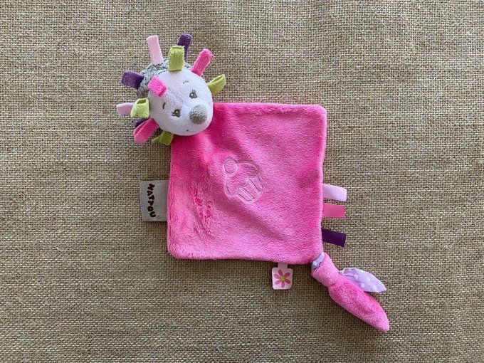 Doudou plat hérisson rose Cupcake Nattou d'occasion