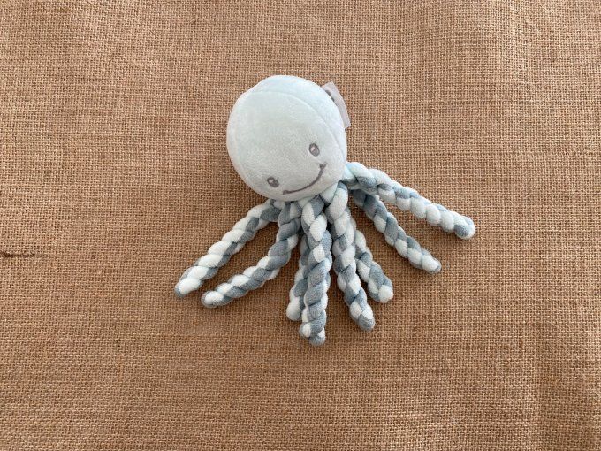 Peluche poulpe pieuvre bleue Nattou d'occasion