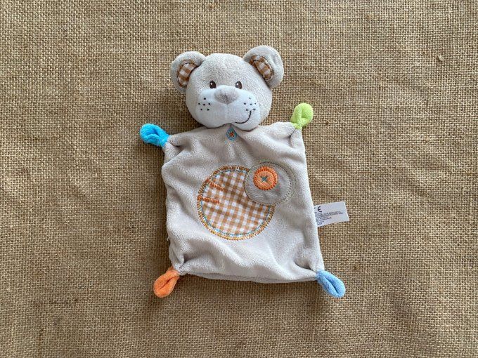 Doudou plat ours brun cercles Nicotoy d'occasion