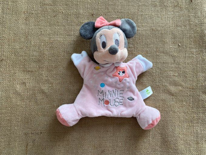 Doudou marionnette Minnie rose étoiles planète Disney Nicotoy d'occasion