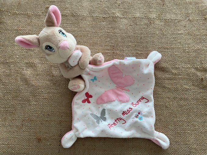 Doudou mouchoir lapin Pretty Miss Bunny Nicotoy d'occasion