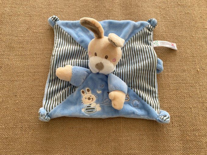 Doudou plat lapin bleu ABC Nicotoy d'occasion