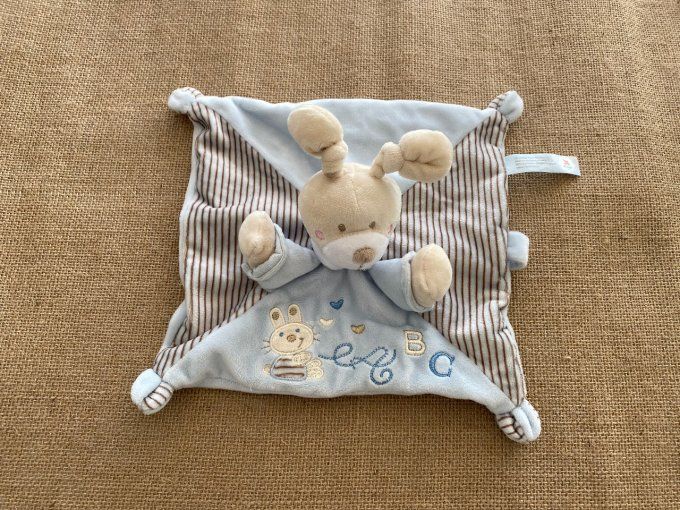 Doudou plat lapin bleu ABC Nicotoy d'occasion