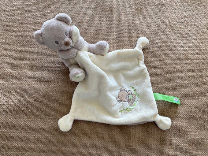 Doudou mouchoir ours gris crème Nicotoy d'occasion 