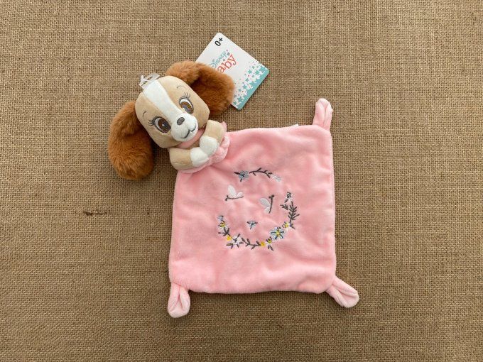 Doudou mouchoir chien Belle rose Disney Baby Nicotoy - Article Neuf
