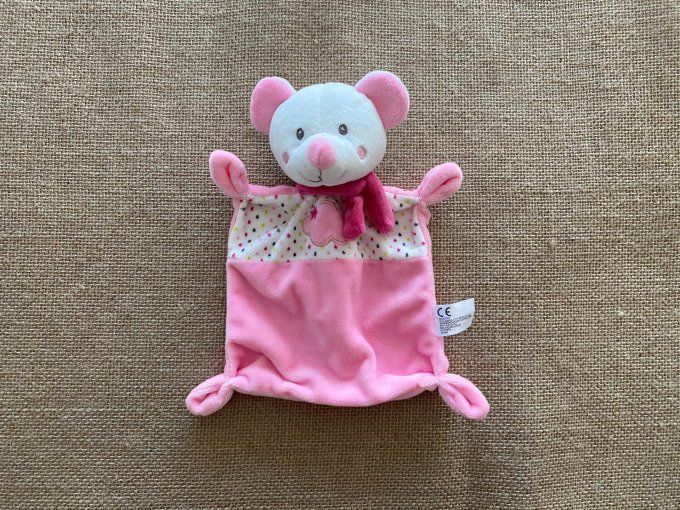 Doudou plat ours rose nuage Nicotoy d'occasion