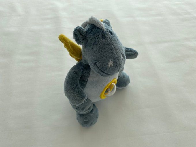Doudou dragon hochet Victor bleu étoiles Victor & Lucien Noukies d'occasion 