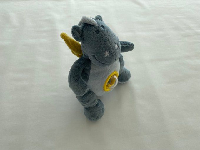 Doudou dragon hochet Victor bleu étoiles Victor & Lucien Noukies d'occasion