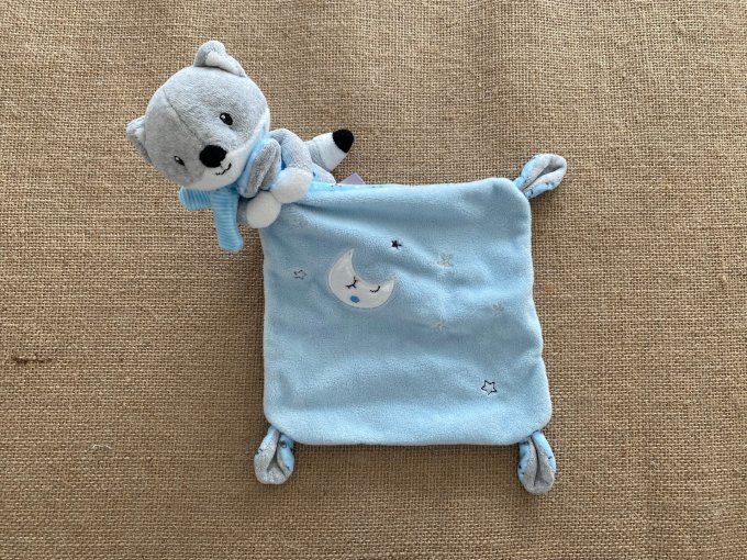 Doudou mouchoir renard lune étoiles Pommette d'occasion