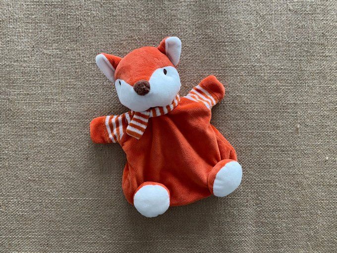 Doudou marionnette renard orange roux Pusblu d'occasion