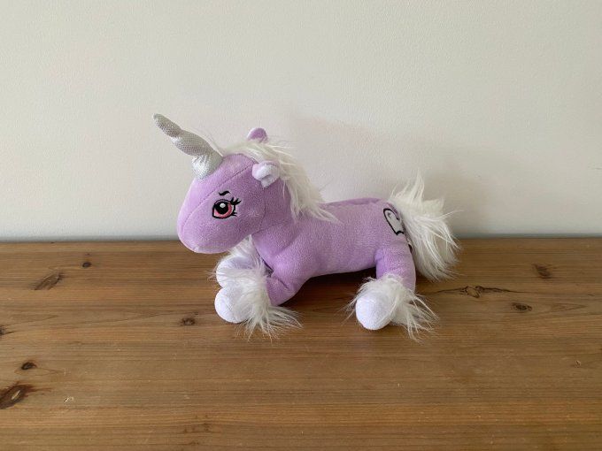Doudou licorne mauve et blanc d'occasion