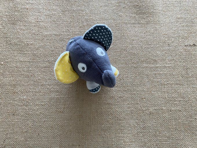 Doudou éléphant gris petit modèle Baby Déco Babyfan Sauthon d'occasion 