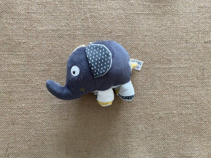 Doudou éléphant gris petit modèle Baby Déco Babyfan Sauthon d'occasion