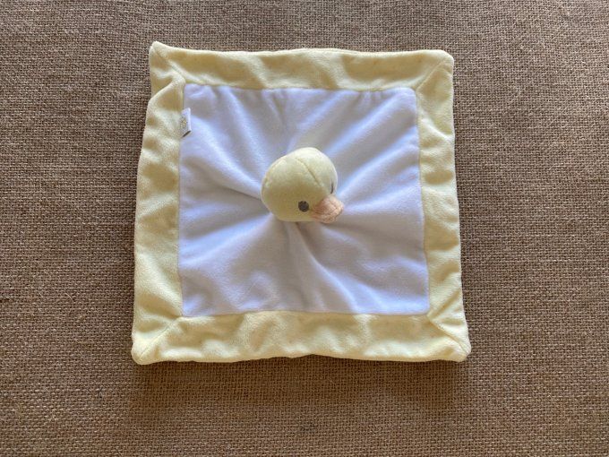 Doudou plat canard oiseau jaune blanc Sergent Major d'occasion