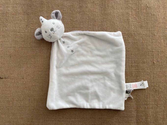 Doudou plat souris blanc gris Mon Premier Major Sergent Major d’occasion