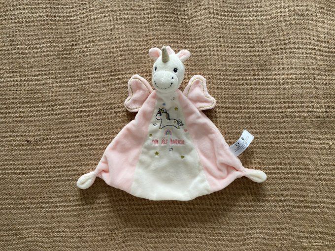 Doudou plat licorne rose blanc You Are Magical Simba Toys d'occasion