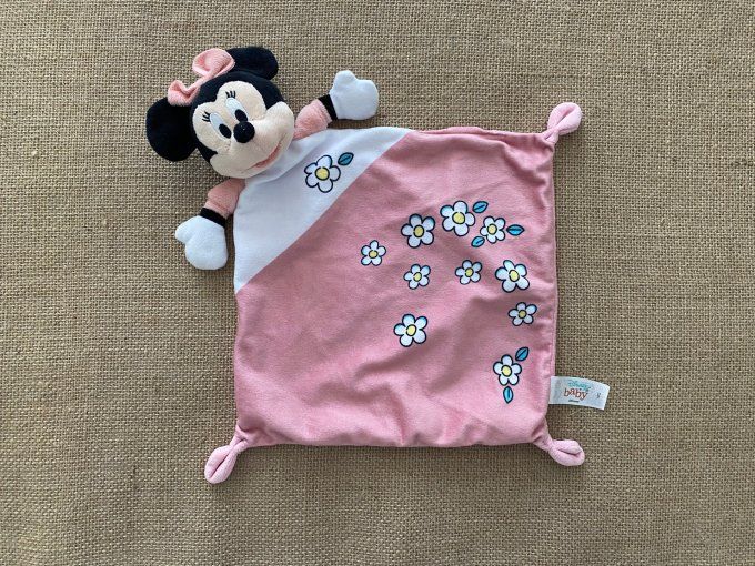 Doudou plat Minnie rose blanc fleurs Disney Baby Simba Toys d'occasion