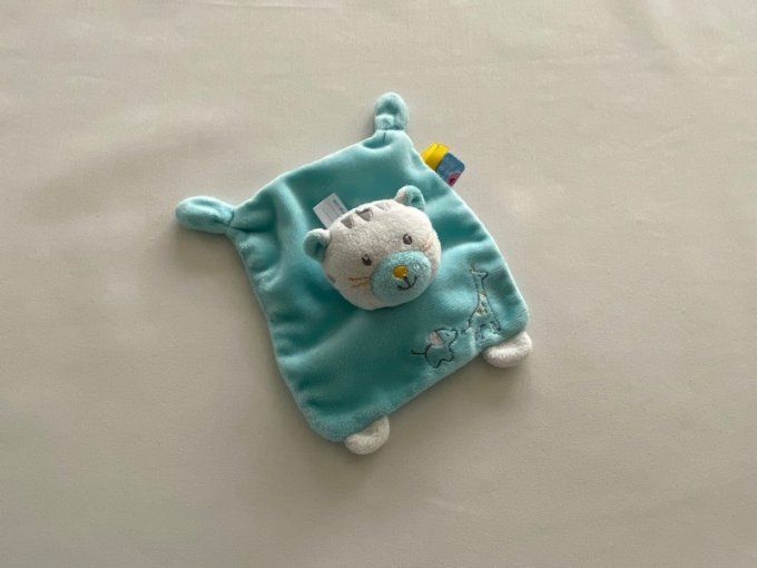 Doudou plat tigre chat bleu Sucre d'orge d'occasion