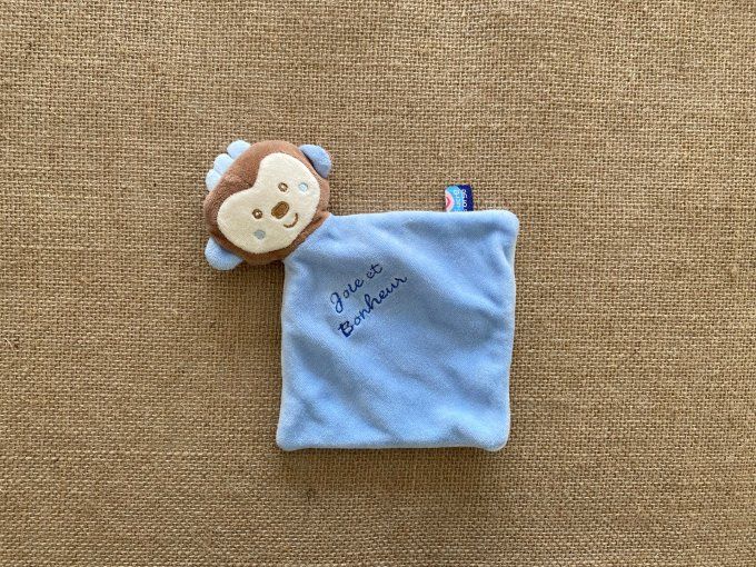 Doudou plat singe bleu Joie et Bonheur Sucre d'Orge d'occasion